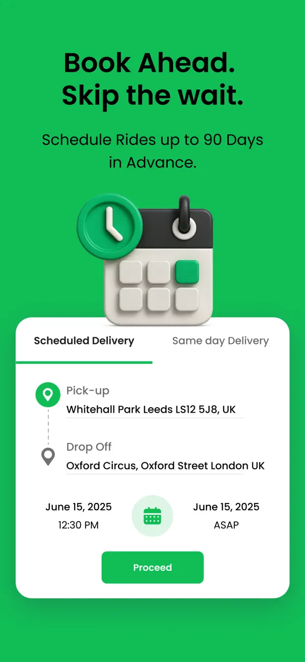 DropYou scheduled delivery screen