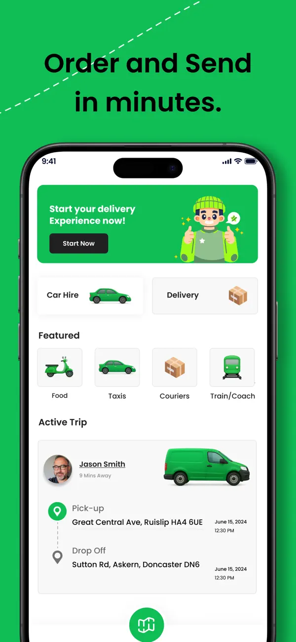 DropYou delivery tracking screen